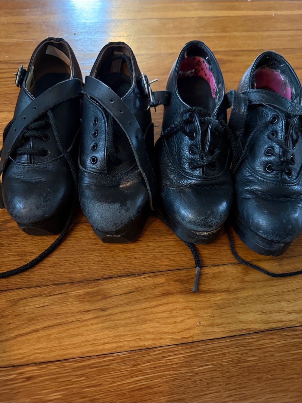 Black Irish step hard Shoes - Classic Leather Dance Shoes
